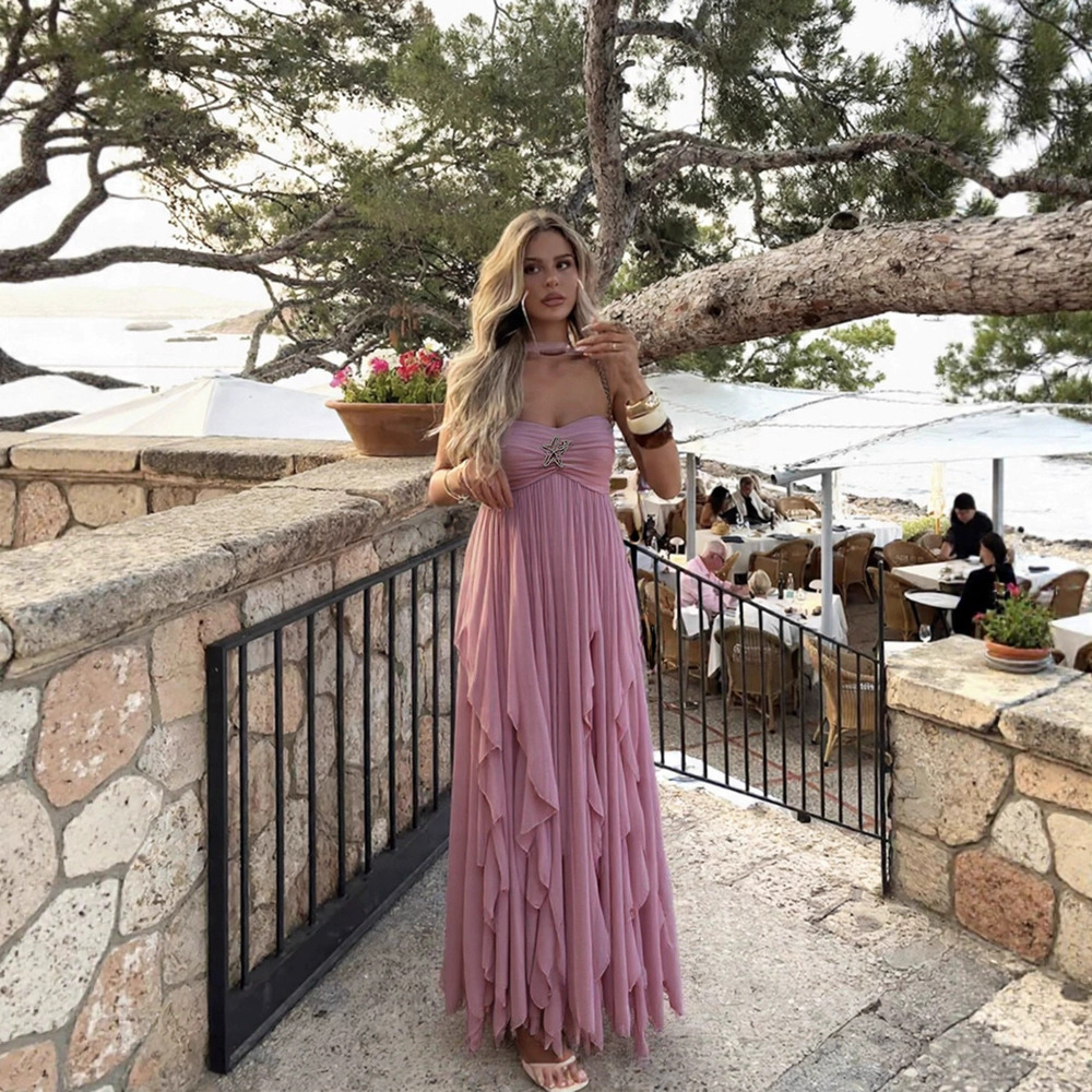 Zara Sensual Backless Strapless Evening Gown Long Dress